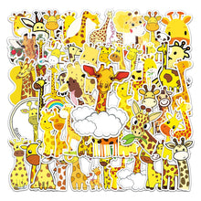 Load image into Gallery viewer, about:5.8-8.5cm 50 pcs cartoon giraffe series waterproof stickers
