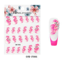 Load image into Gallery viewer, package dimensions:88*65mm flower floral nail art nailartkit plain color solid color waterproof pearl rhinestones artificial diamond thin transparent embossed flower nail stickers
