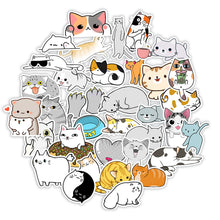 Load image into Gallery viewer, about:5-8cm donuts 50 pcs cartoon cat graffiti stickers
