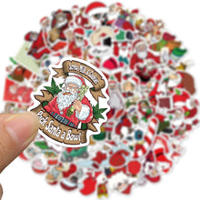 Load image into Gallery viewer, about:3-6cm christmas holiday decorations santa claus graffiti suitcase laptop waterproof stickers
