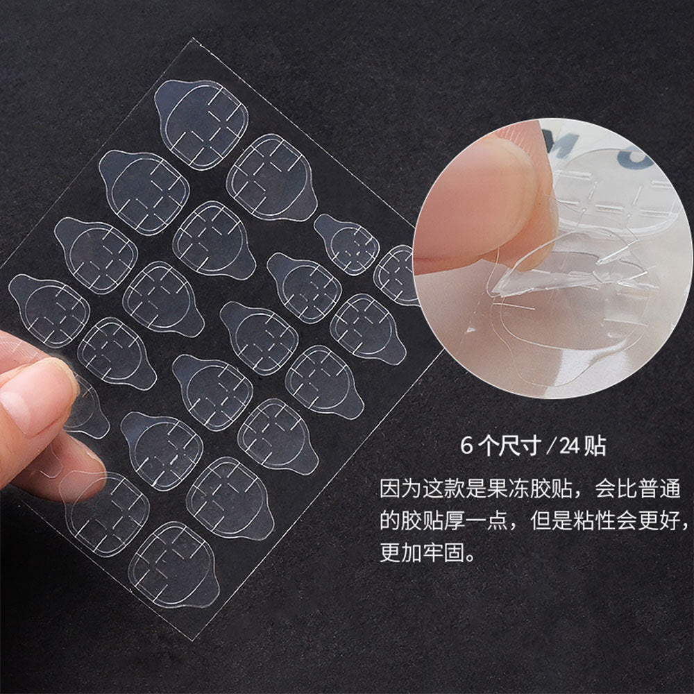 8.2*7.2cm  false nail tips clear transparent waterproof nail art sheet double-sided adhesive nail sticker