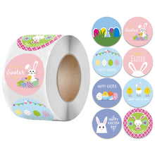 Load image into Gallery viewer, rabbit bunny easter bunny letters alphabet number stripe flower floral turkey chicken pcs easter egg stickers (500 pcs/roll)
