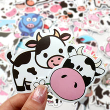 Load image into Gallery viewer, about:5-8cm 50 pcs waterproof cow cartoon stickers
