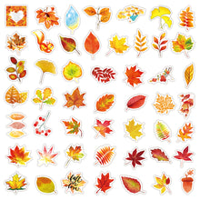 Load image into Gallery viewer, size:8.5*9*1cm 50pcs fall maple leaf waterproof sticker
