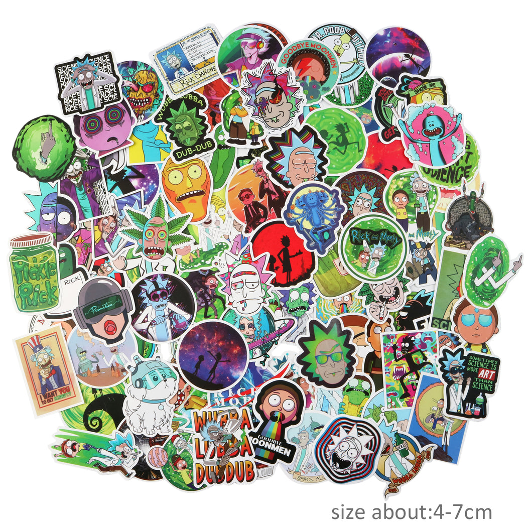 about:4-7cm 100 Rick and Morty stickers