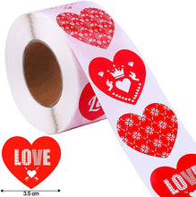 Load image into Gallery viewer, red series heart love valentines day letters alphabet dots spot flower floral love sticker(500 pcs/roll)
