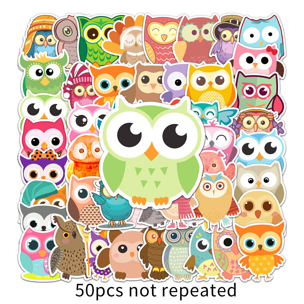 about:5.5-8.5cm 50pcs not repeated cartoon waterproof stickers