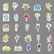 Load image into Gallery viewer, about:5.5-8.5cm waterproof plant only flower 50 pcs flower waterproof cartoon stickers
