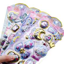 Load image into Gallery viewer, 195*90mm transparent sequins accessories 3D DIY cartoon stickers（Random sell）
