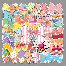 Load image into Gallery viewer, about:5.8-8.5cm 50pcs not repeated bowknot waterproof stickers

