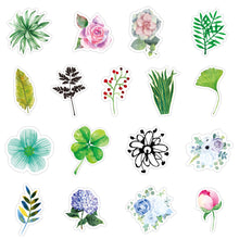 Load image into Gallery viewer, about 5-8cm plant flower floral clover shamrock leaf leaves tree 50pcs not repeated plant flower waterproof stickers
