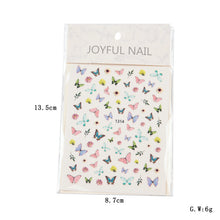 Load image into Gallery viewer, size:13.5*8.7cm leaf leaves tree cartoon multicolor flower simulation butterfly waterproof nail sticker
