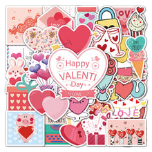 Load image into Gallery viewer, about:5.5-8.5cm 50pcs cartoon sweet valentine day waterproof stickers
