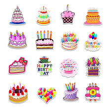 Load image into Gallery viewer, package size about:100*100mm(3.9*3.9&#39;&#39;) 50 pcs happy birthday waterproof stickers
