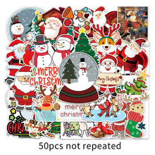 Load image into Gallery viewer, about:5.8-8.5cm 50 pcs christmas day series waterproof stickers
