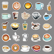 Load image into Gallery viewer, about:5.5-8.5cm 49pcs coffee waterproof stickers

