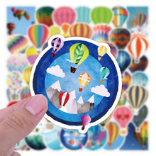 Load image into Gallery viewer, about 5-7cm 50pcs not repeated hot air balloon series waterproof stickers
