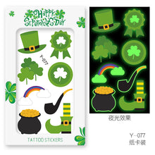 Load image into Gallery viewer, package dimensions:about10*13*1.5cm(0.6&#39;&#39;) st patrick&#39;s day nail sticker tattoo set

