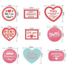 Load image into Gallery viewer, 13*19cm set bundle valentines day heart love letters alphabet lipstick lips valentines day sticker set (4 pcs/set)
