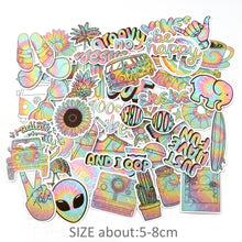 Load image into Gallery viewer, about:5-8cm gradient color household gadgets tie dye letters alphabet fruit butterfly flower floral 50 pcs gradient graffiti stickers
