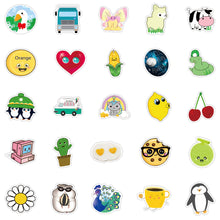 Load image into Gallery viewer, about 5-8cm 50pcs cute cartoon animals waterproof stickers
