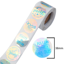Load image into Gallery viewer, thank you rainbow laser sticker 500pieces/roll
