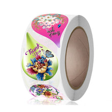 Load image into Gallery viewer, teardrop-shaped thank you letters alphabet flower floral sticker 500pieces/roll
