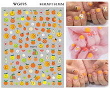 Load image into Gallery viewer, 80*103mm fruit orange avocado fruit series nail stickers
