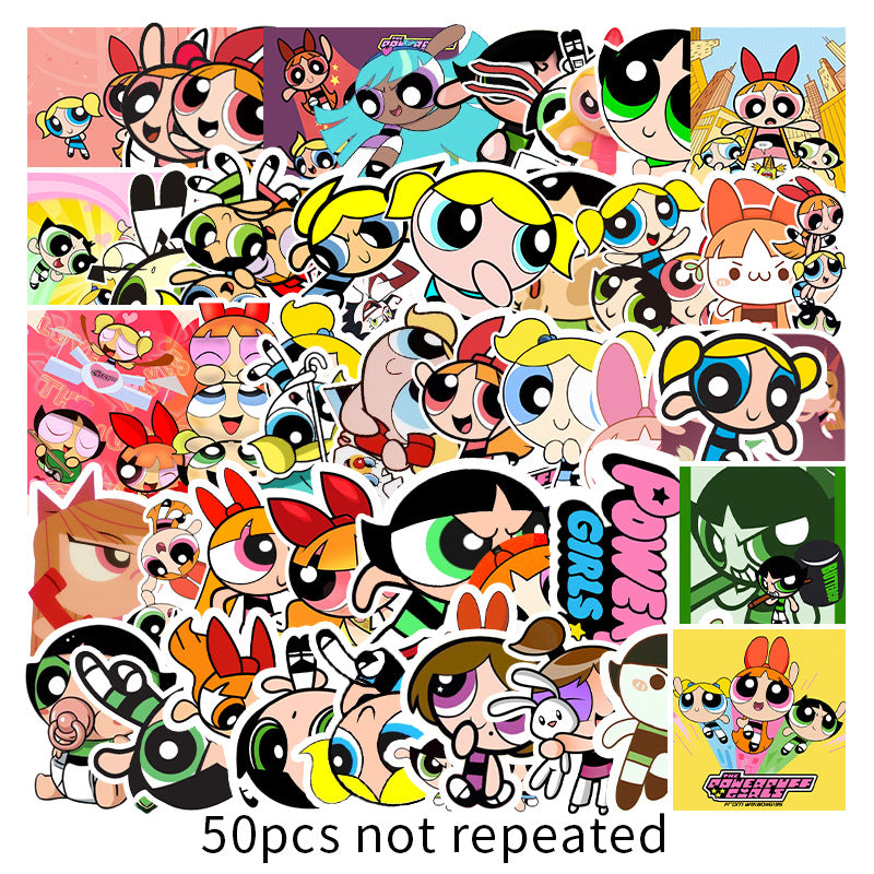 about:5.5-8.5cm cartoon waterproof stickers(50pcs/pack)