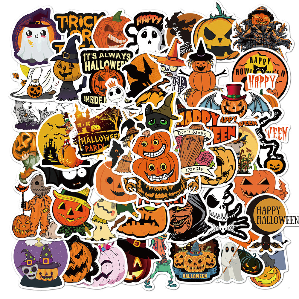 about:3-6cm 50 pcs halloween day series cartoon waterproof  stickers