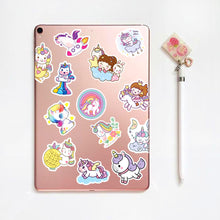 Load image into Gallery viewer, about:4-7cm heart love cake cupcake ice cream popsicle 50pcs unicorn series cartoon waterproof stickers
