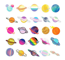 Load image into Gallery viewer, about:5.5-8.5cm 50pcs not repeated space planet galaxy series waterproof stickers

