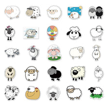 Load image into Gallery viewer, about:5.5-8.5cm 50pcs not repeated sheep series waterproof stickers
