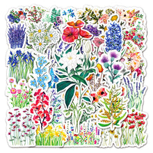 Load image into Gallery viewer, about:5.5-8.5cm waterproof plant only flower 50 pcs flower waterproof cartoon stickers
