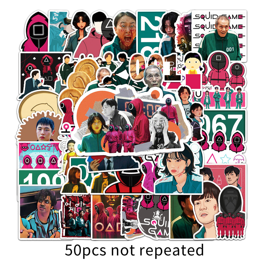 about:5.5-8.5cm(3.4'') 50pcs cartoon stickers