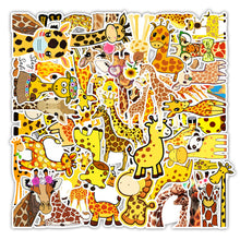 Load image into Gallery viewer, size about:10*10cm 50 pcs giraffe cartoon waterproof stickers
