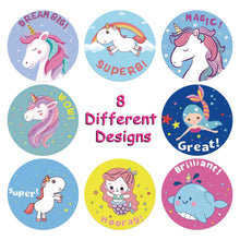 Load image into Gallery viewer, 25mm unicorn series stickers (500 pcs/roll)
