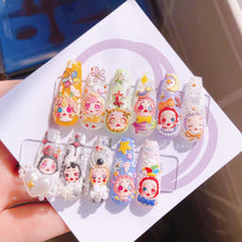 Load image into Gallery viewer, 13 * 8.3cm little girl manicure sticker
