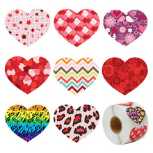 Load image into Gallery viewer, household gadgets heart love valentines day star starfish chevron zig zags leopard cheetah rainbow color love sticker 500pieces/roll

