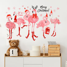 Load image into Gallery viewer, 30*45cm 4pcs/set christmas flamingo wall sticker
