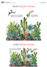 Load image into Gallery viewer, 60*90cm the cactus flower floral plant cactus wall sticker

