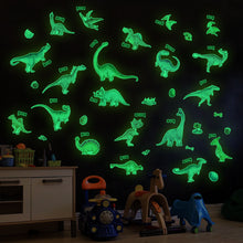 Load image into Gallery viewer, 20*25CM wall poster glow in the dark series dinosaurs dino 6pcs/set glow in the dark dinosaur wall sticker
