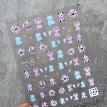 Load image into Gallery viewer, package size:8*13cm rabbit bunny star starfish patch doll series nail art stickers
