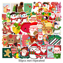 Load image into Gallery viewer, about:5.8-8.5cm 50 pcs christmas day series waterproof cartoon stickers
