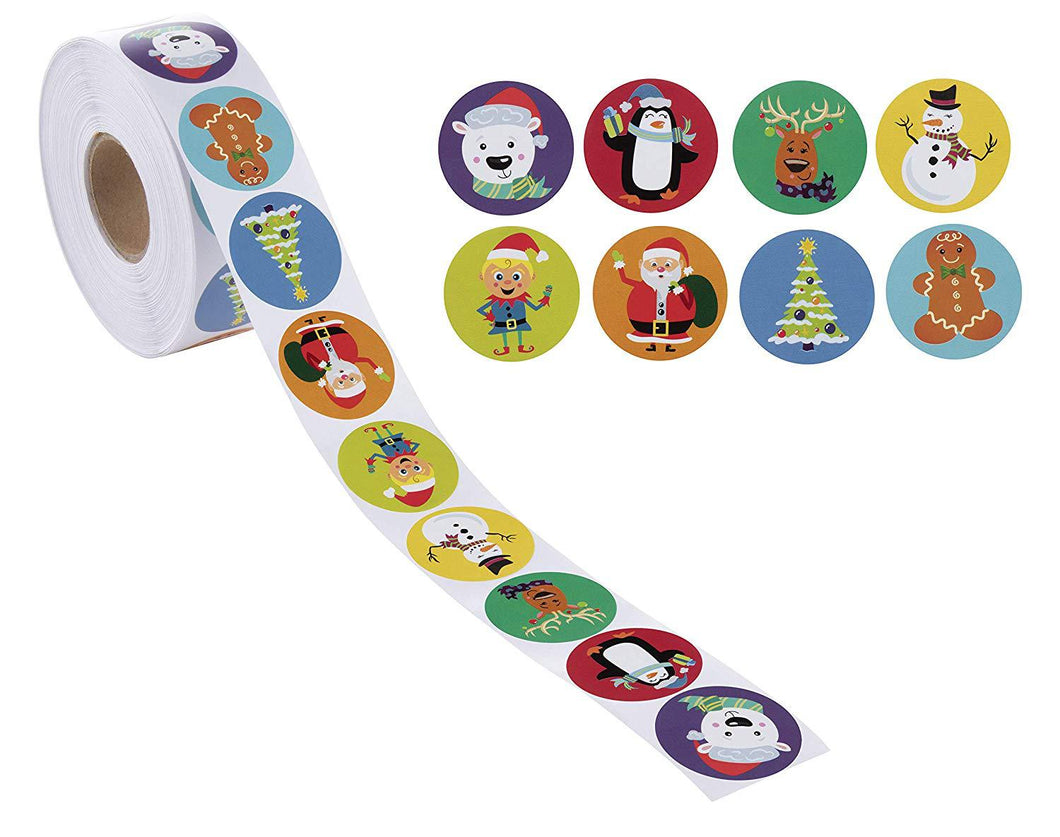 diameter2.5cm(1'') Christmas sticker（500pieces/roll）