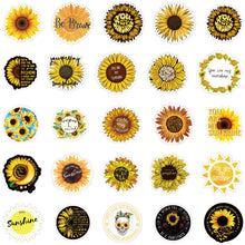 Load image into Gallery viewer, about:7-8cm 100pcs sunflower series waterproof stickers
