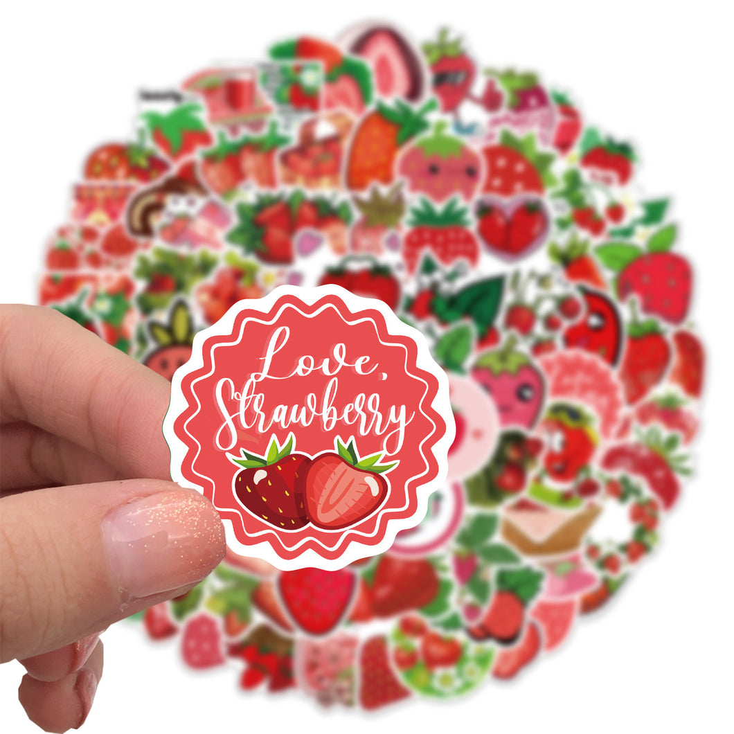 about:4-6cm 100 pcs cartoon cute strawberry stickers