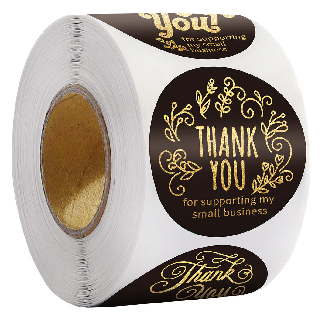 letters alphabet household gadgets gold foil metallic gold hot stamping thank you gold sticker 500pieces/roll