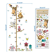 Load image into Gallery viewer, 30*90cm Cartoon Animals Lion Monkey Owl Elephant Height Measure Wall Sticker For Kids Rooms Growth Chart Nursery Room Decor Wall Art
