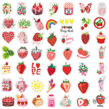 Load image into Gallery viewer, about:4.5-7.5cm 50pcs cute strawberry series waterproof stickers
